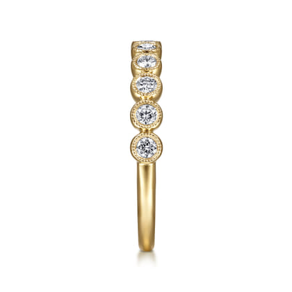 14K Yellow Gold Diamond Stackable Ring