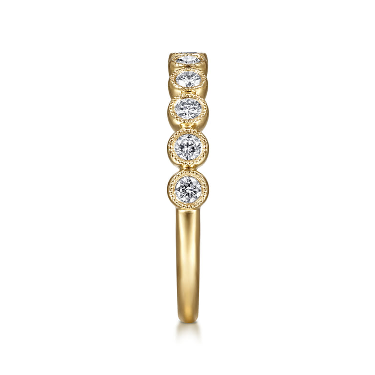 14K Yellow Gold Diamond Stackable Ring - 0.4 ct - Shot 4
