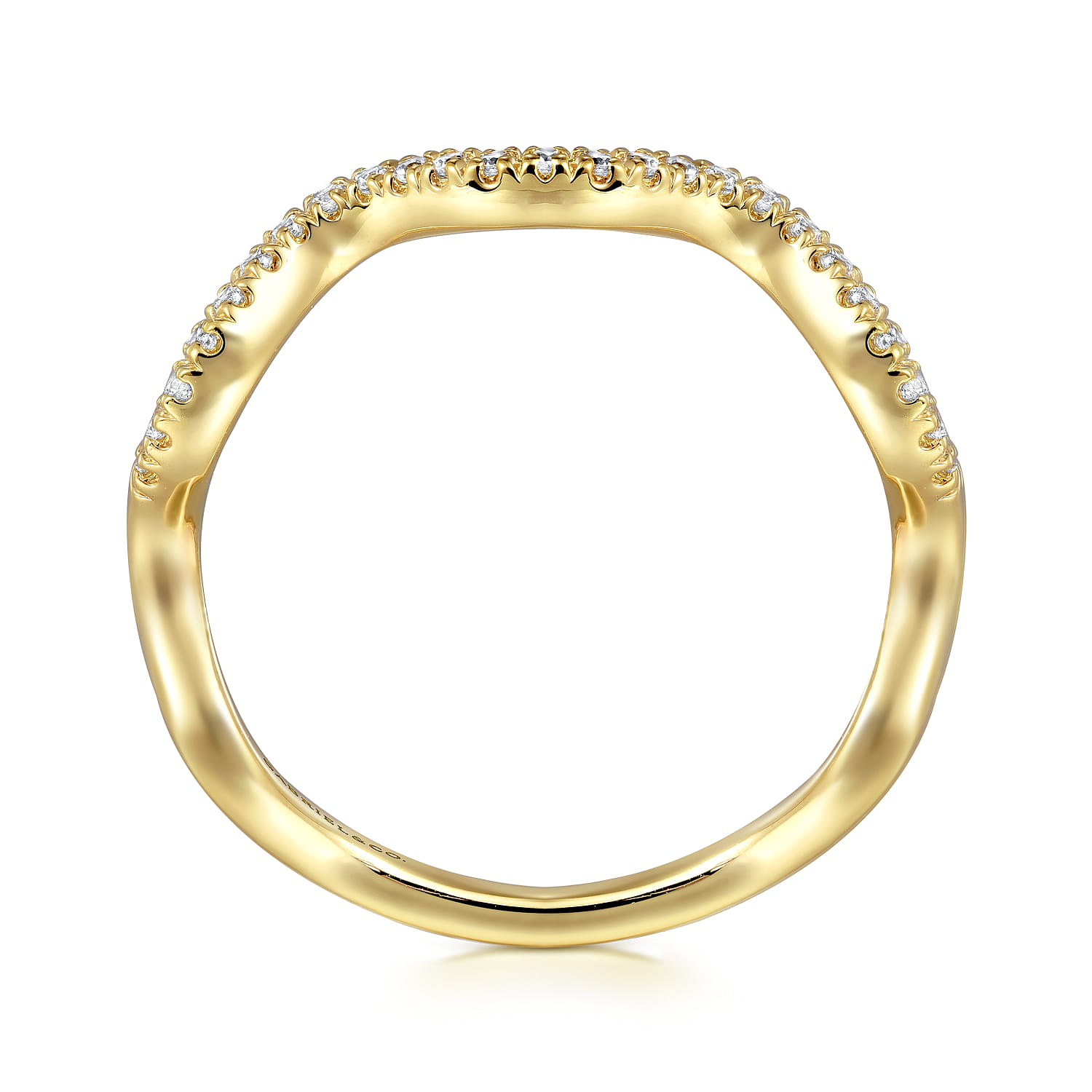 14K Yellow Gold Diamond Stackable Ring - 0.13 ct - Shot 2