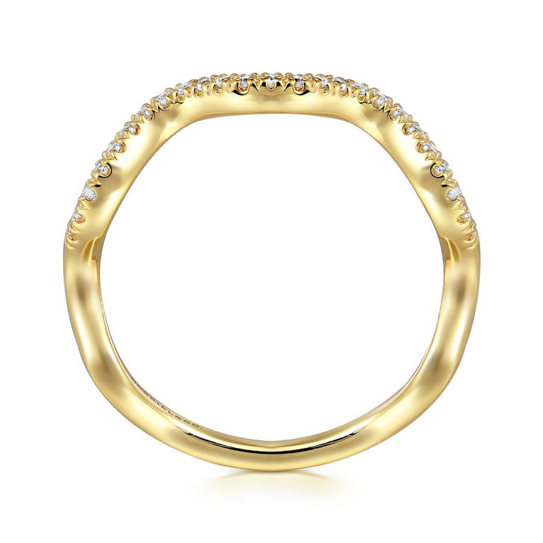 14K Yellow Gold Diamond Stackable Ring - 0.13 ct - Shot 2