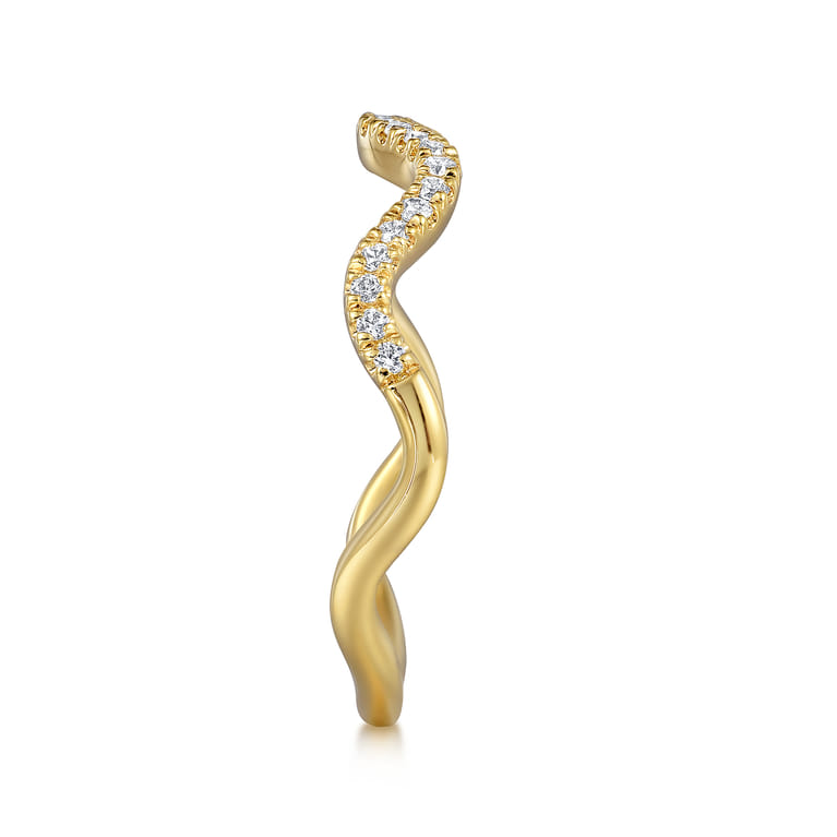 14K Yellow Gold Diamond Stackable Ring - 0.13 ct - Shot 4
