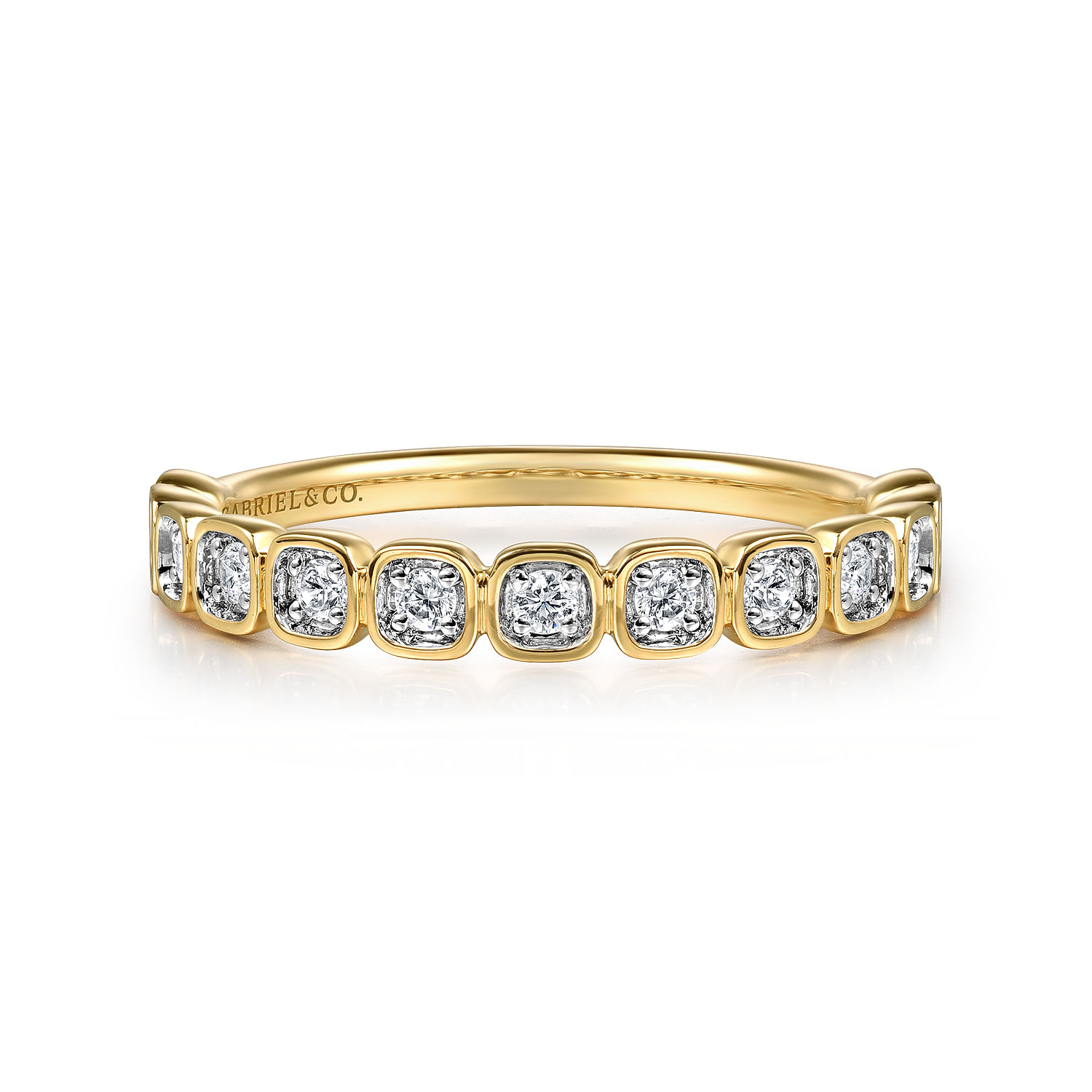 14K Yellow Gold Diamond Stackable Ring