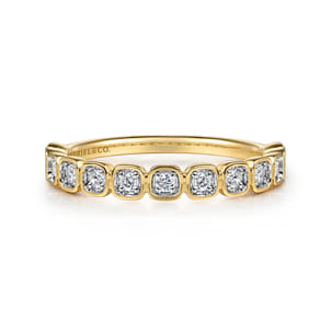 14K Yellow Gold Diamond Stackable Ring