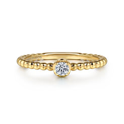 14K Yellow Gold Diamond Stackable Ring