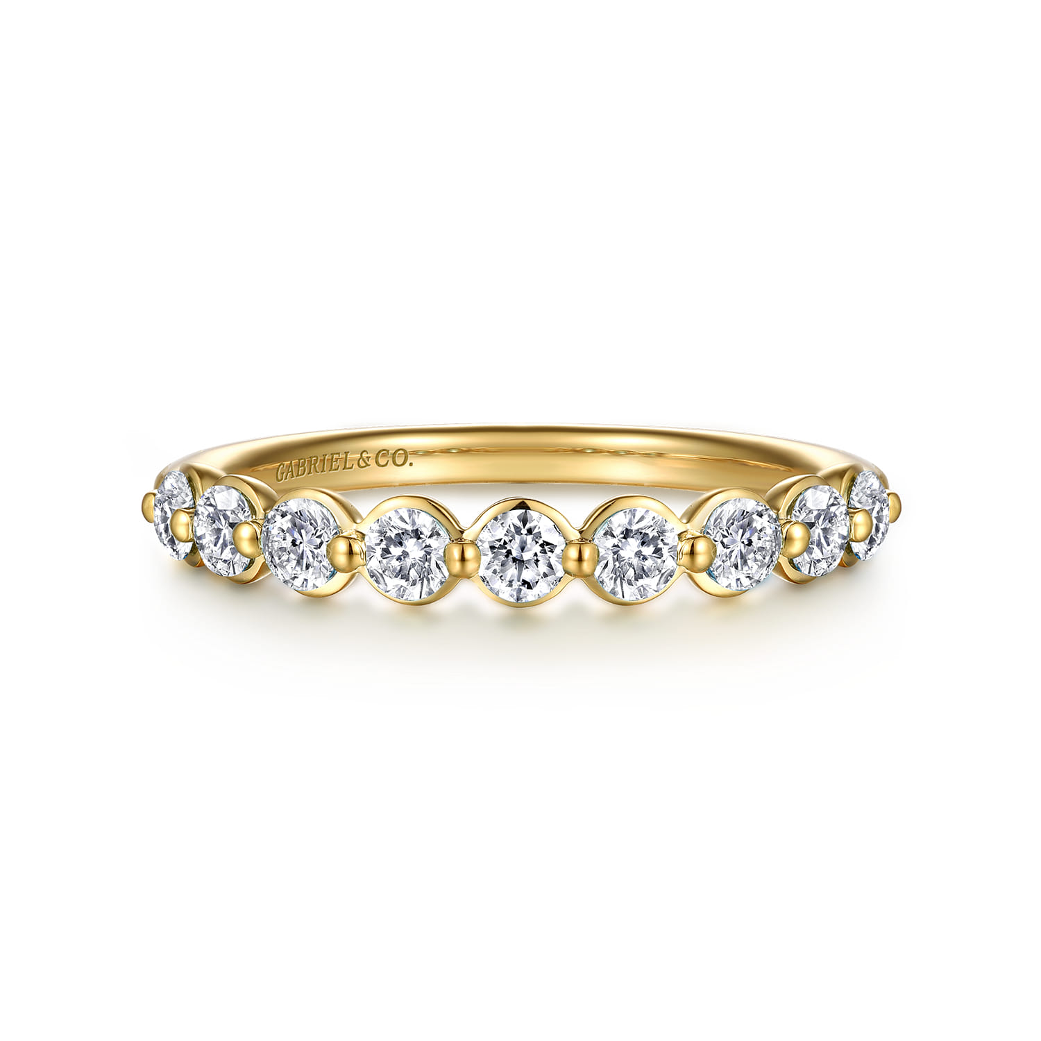 14K Yellow Gold Diamond Stackable Ring - 0.58 ct - Shot 1