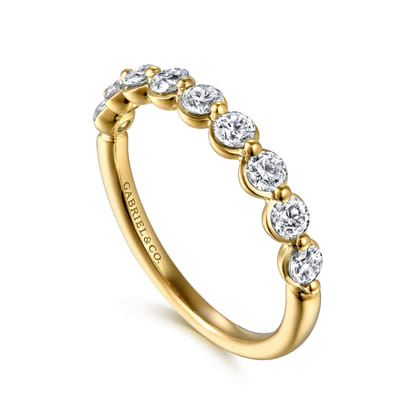 14K Yellow Gold Diamond Stackable Ring