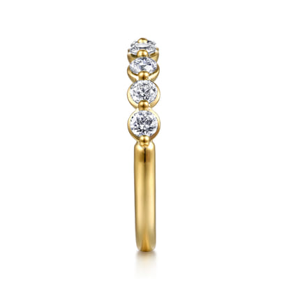 14K Yellow Gold Diamond Stackable Ring