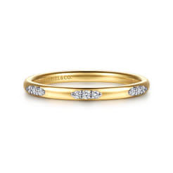 14K Yellow Gold Diamond Stackable Ring