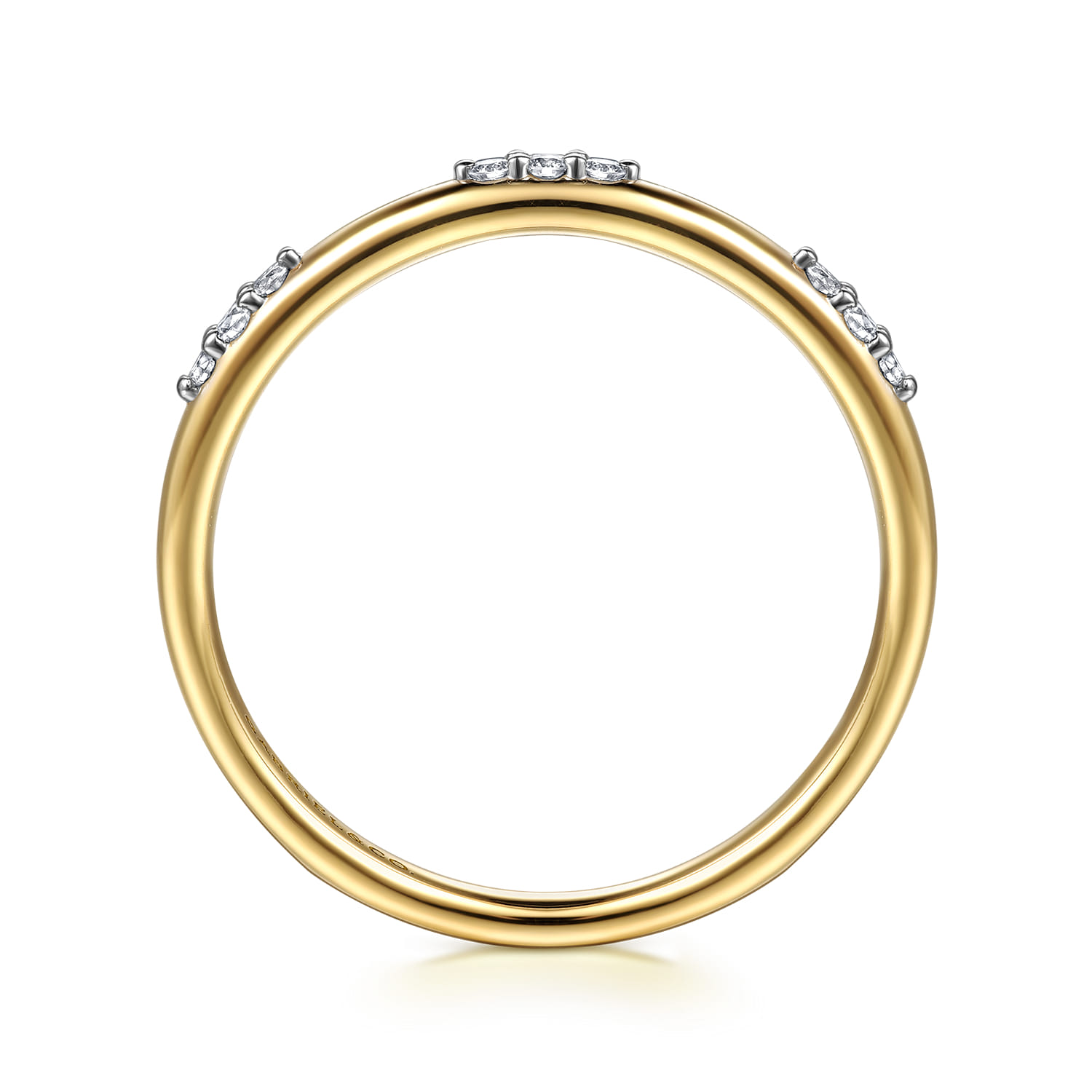 14K Yellow Gold Diamond Stackable Ring - 0.07 ct - Shot 2