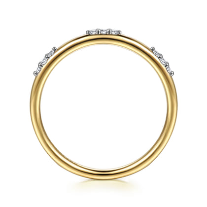 14K Yellow Gold Diamond Stackable Ring