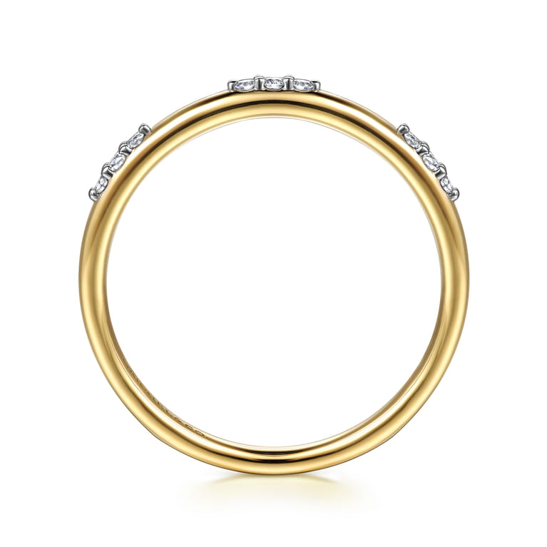 14K Yellow Gold Diamond Stackable Ring - 0.07 ct - Shot 2
