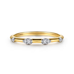 14K Yellow Gold Diamond Stackable Ring