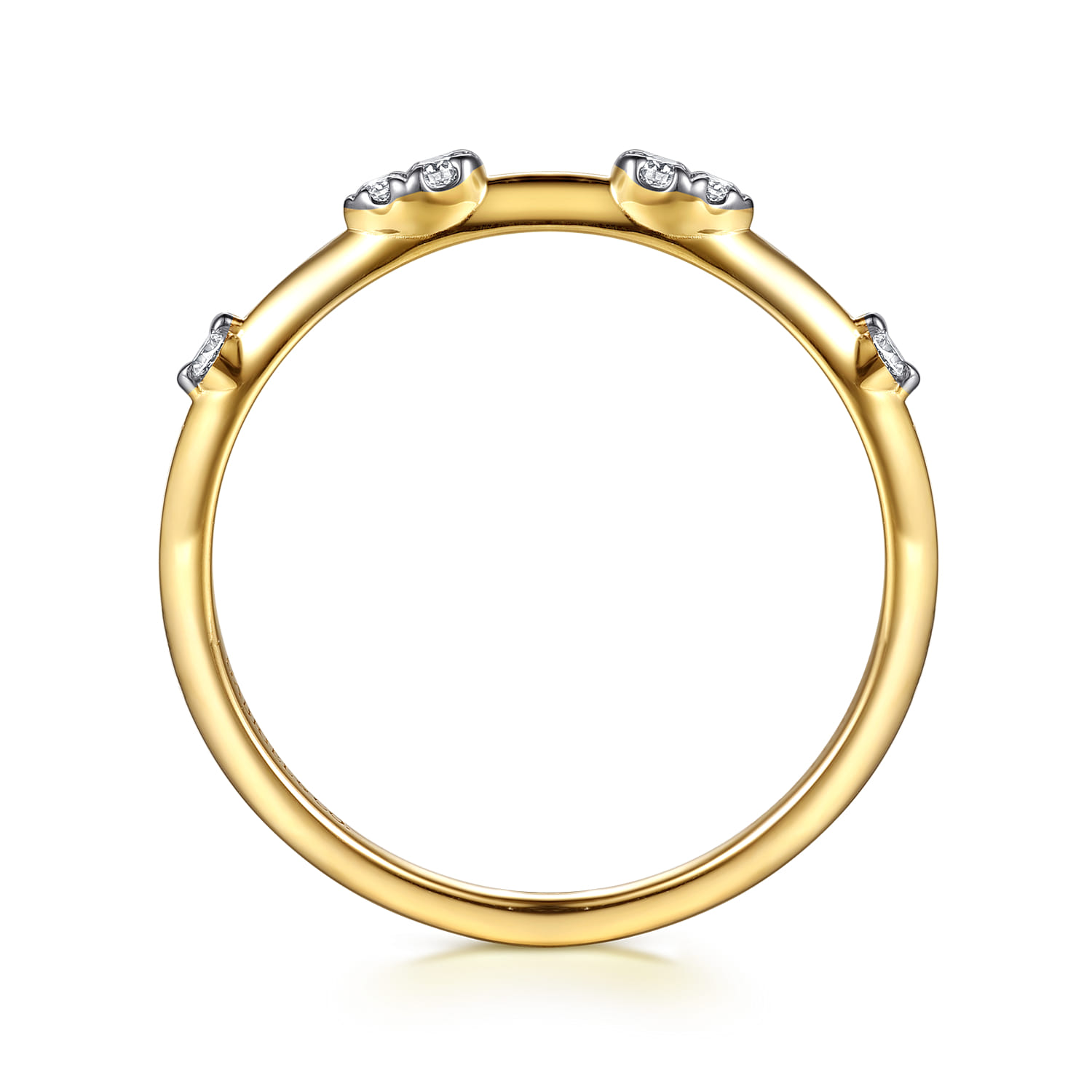 14K Yellow Gold Diamond Stackable Ring - 0.07 ct - Shot 2