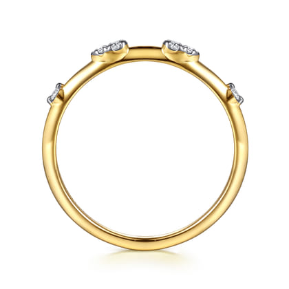 14K Yellow Gold Diamond Stackable Ring