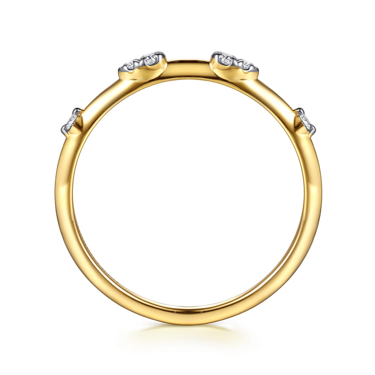 14K Yellow Gold Diamond Stackable Ring - 0.07 ct - Shot 2