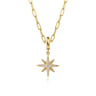 14K Yellow Gold Diamond Star Charm With Detachable Bail - 0.15 ct