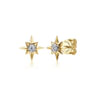 14K Yellow Gold Diamond Star Stud Earrings - 0.08 ct