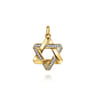 14K Yellow Gold Diamond Star of David Pendant - 0.4 ct