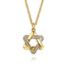 14K Yellow Gold Diamond Star of David Pendant - 0.4 ct