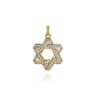 14K Yellow Gold Diamond Star of David Pendant - 0.75 ct