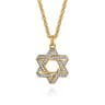 14K Yellow Gold Diamond Star of David Pendant - 0.75 ct
