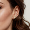 14K Yellow Gold Diamond Starburst Ear Climber Earrings - 0.5 ct