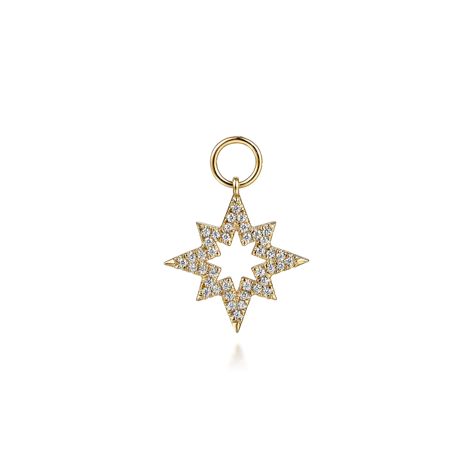 14K Yellow Gold Diamond Starburst Earring Charm