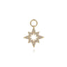 14K Yellow Gold Diamond Starburst Earring Charm - 0.15 ct