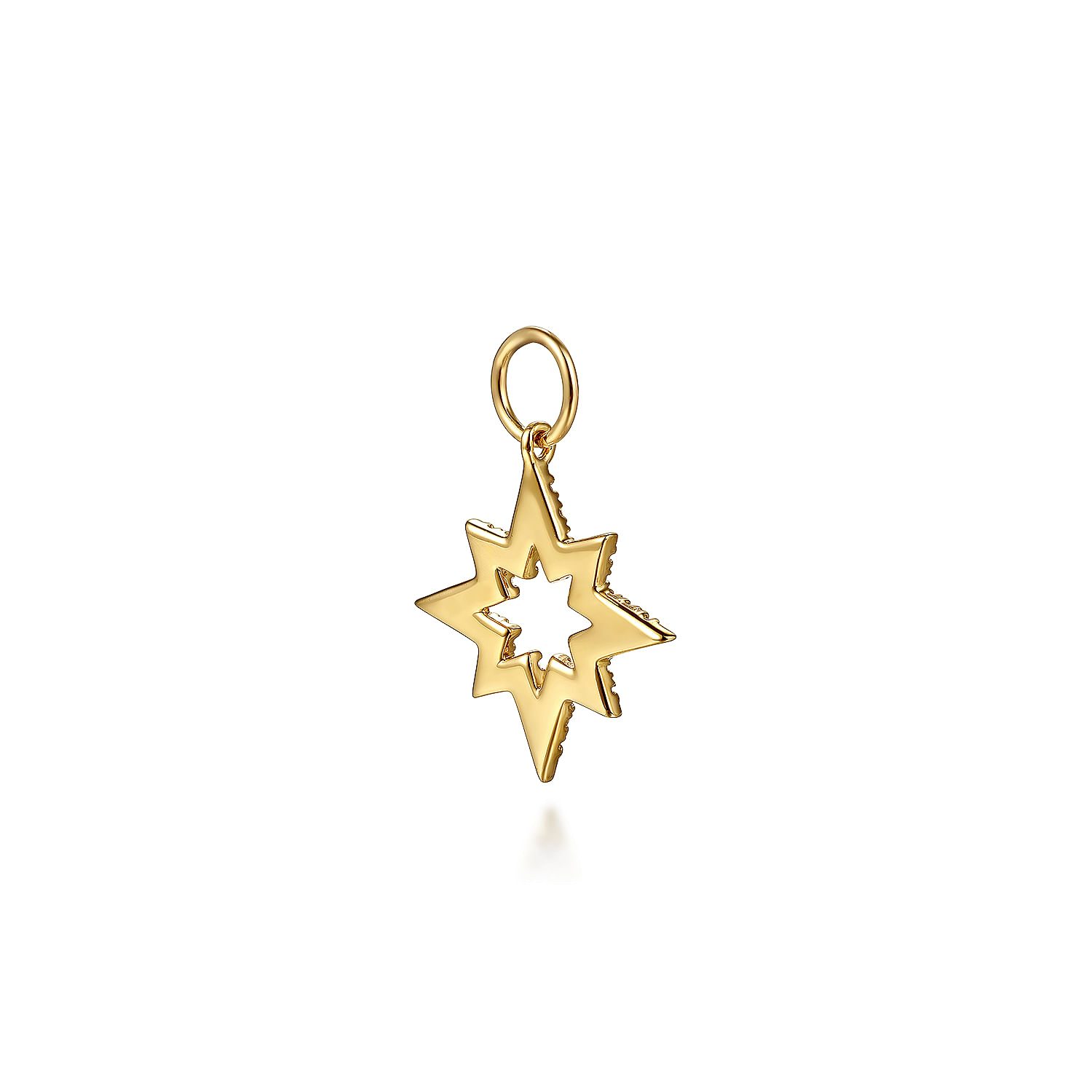 14K Yellow Gold Diamond Starburst Earring Charm