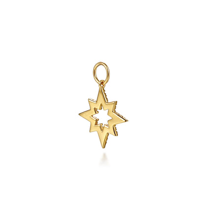 14K Yellow Gold Diamond Starburst Earring Charm