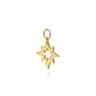 14K Yellow Gold Diamond Starburst Earring Charm - 0.15 ct