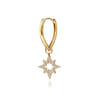 14K Yellow Gold Diamond Starburst Earring Charm - 0.15 ct