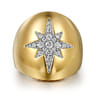 14K Yellow Gold Diamond Starburst Ladies' Ring - 0.35 ct