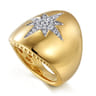 14K Yellow Gold Diamond Starburst Ladies' Ring - 0.35 ct