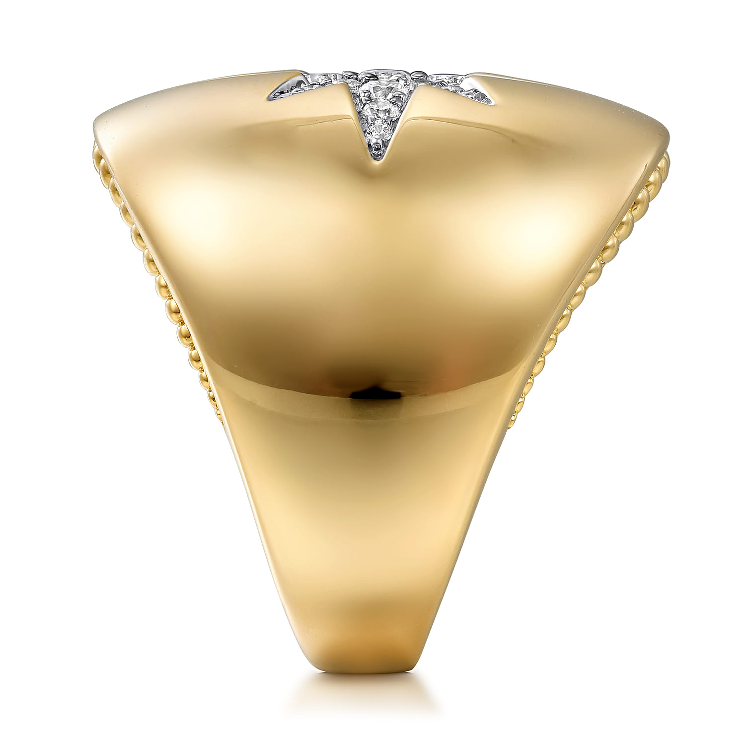 14K Yellow Gold Diamond Starburst Ladies' Ring