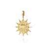 14K Yellow Gold Diamond Starburst Medallion in Size 32mm With Detachable Bail - 0.5 ct