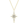 14K Yellow Gold Diamond Starburst Pendant Necklace - 0.46 ct