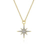 14K Yellow Gold Diamond Starburst Pendant Necklace - 0.25 ct
