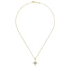 14K Yellow Gold Diamond Starburst Pendant Necklace - 0.25 ct