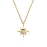 14K Yellow Gold Diamond Starburst Pendant Necklace - 0.04 ct