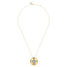 14K Yellow Gold Diamond Starburst Pendant Necklace - 1 ct
