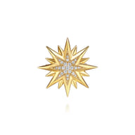 14K Yellow Gold Diamond Starburst Pin