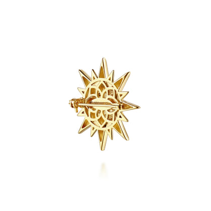14K Yellow Gold Diamond Starburst Pin