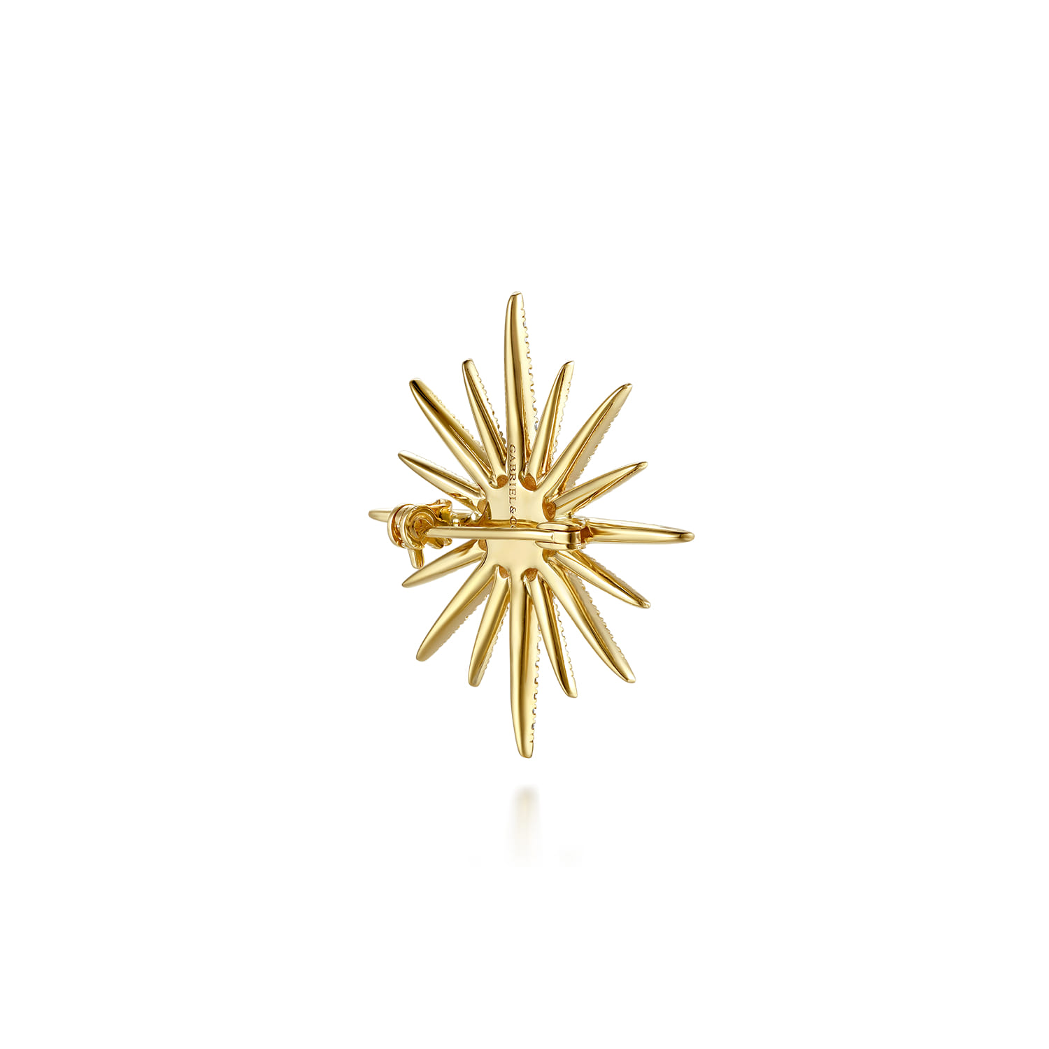 14K Yellow Gold Diamond Starburst Pin - 0.9 ct - Shot 2
