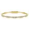 14K Yellow Gold Diamond Station Bangle - 1.1 ct