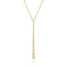 14K Yellow Gold Diamond Station Bar Pendant Necklace - 0.39 ct