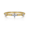 14K Yellow Gold Diamond Station Bujukan Stackable Ring - 0.1 ct