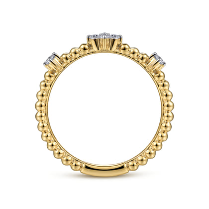 14K Yellow Gold Diamond Station Bujukan Stackable Ring