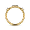14K Yellow Gold Diamond Station Bujukan Stackable Ring - 0.1 ct