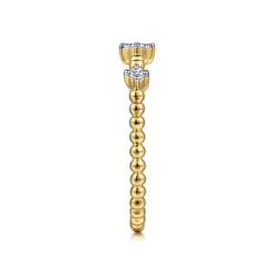 14K Yellow Gold Diamond Station Bujukan Stackable Ring